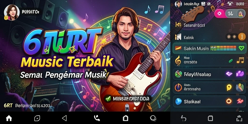 Screenshot gameplay 6RT menampilkan keseruan bermain musik.