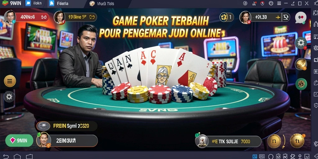 Penampilan utama gameplay 9WIN, menampilkan momen seru poker.