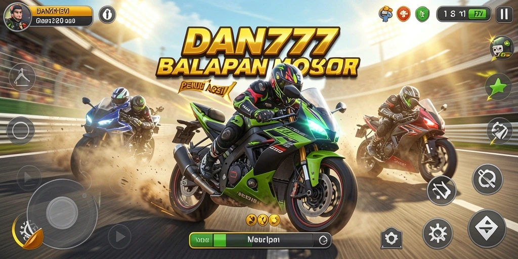 Tampilan gameplay seru balapan motor di DAN777.