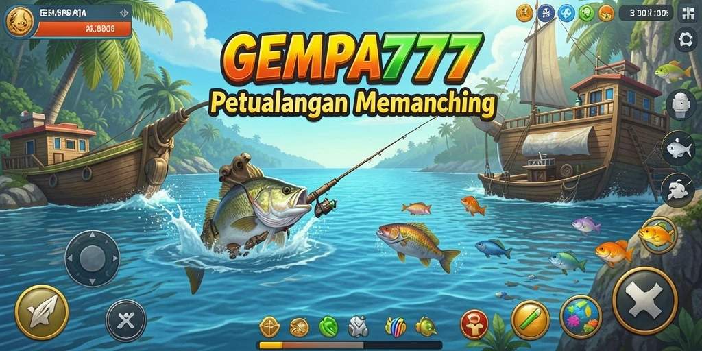 Tampilan gameplay menampilkan momen memancing yang seru dan menantang.