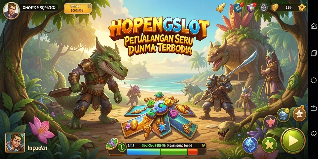 Screenshot utama HOPENGSLOT menampilkan pemain yang menjelajahi dunia terbuka.
