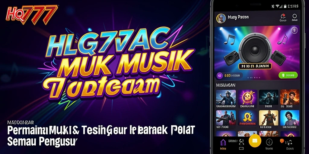 Screenshot utama HQ777 menampilkan aksi seru permainan musik.