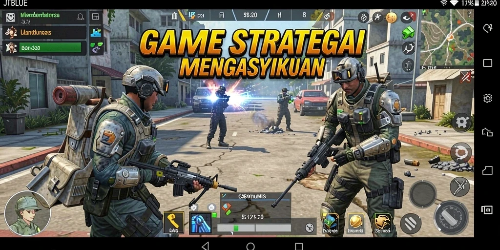 Tampilan gameplay menakjubkan dalam JTBLUE dengan strategi mendalam.