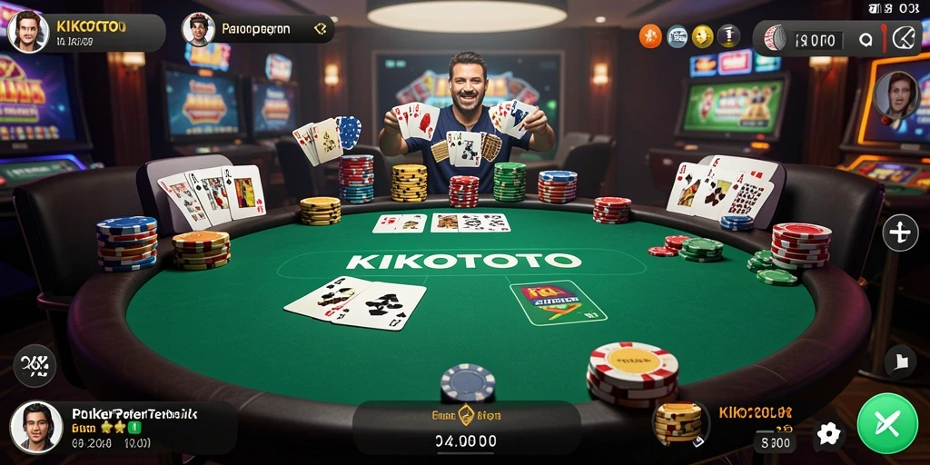 Tampilan menarik dari gameplay Poker KIKOTOTO.