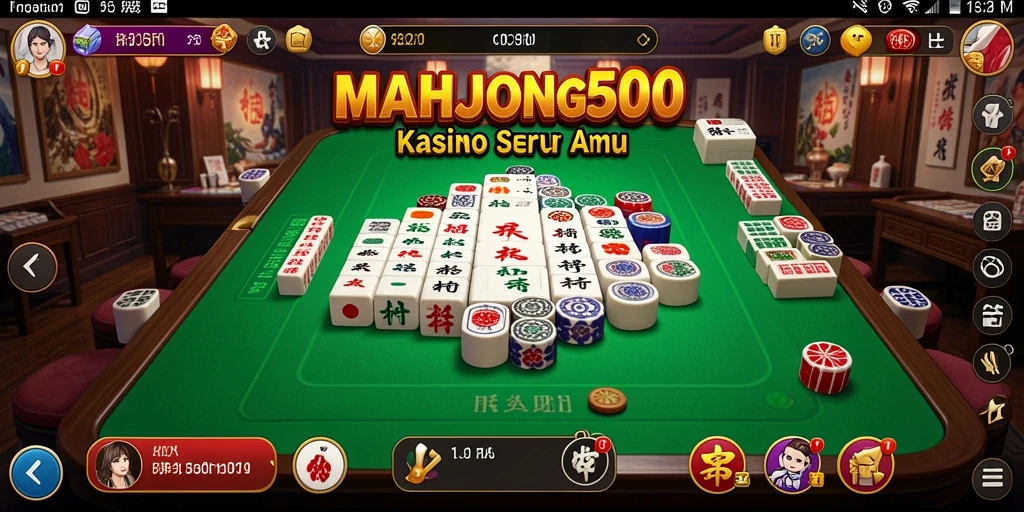 Tampilan gameplay seru MAHJONG500 yang menghibur.