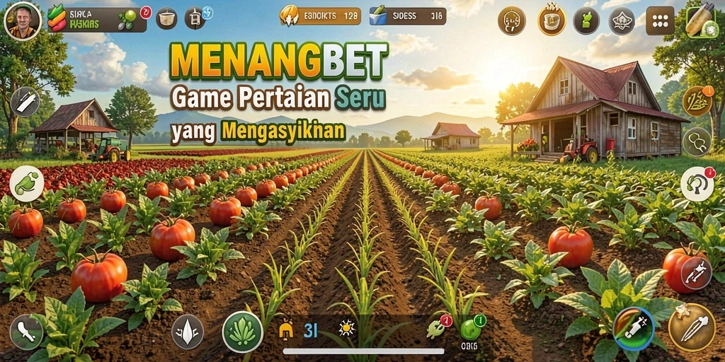 Screenshot MENANGBET menunjukkan pengalaman gameplay pertanian yang menyenangkan.