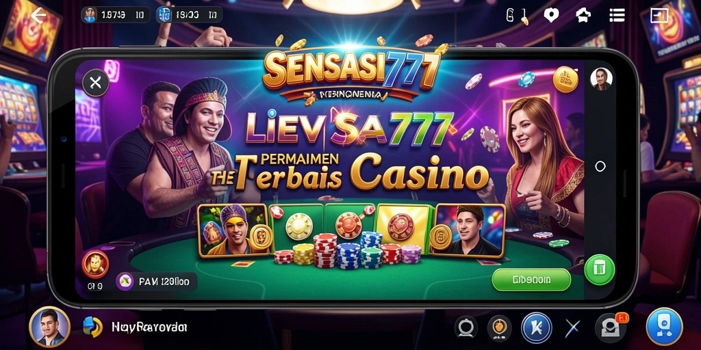 Tampilan menarik dari gameplay SENSASI777 yang menampilkan dealer langsung.