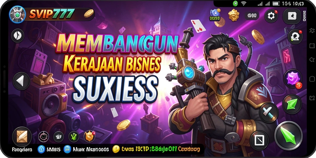Tangkapan layar SVIP777 menunjukkan gameplay membangun kerajaan bisnis yang seru.