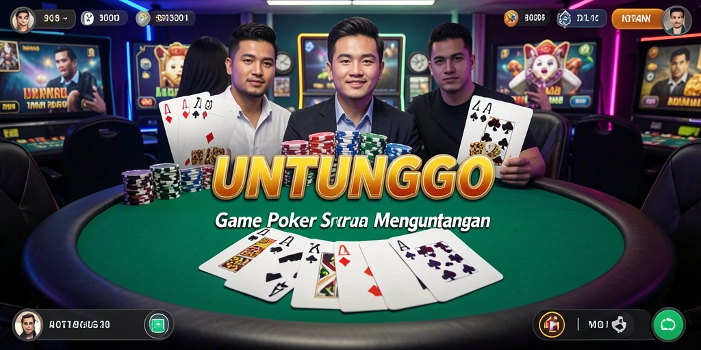 Tampilan gameplay Poker UNTUNGGO yang menarik dan seru.