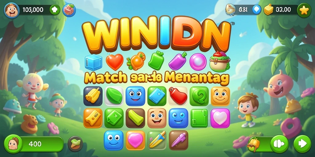 Gameplay WINIDN yang penuh warna dan menantang dalam mode Match-3.