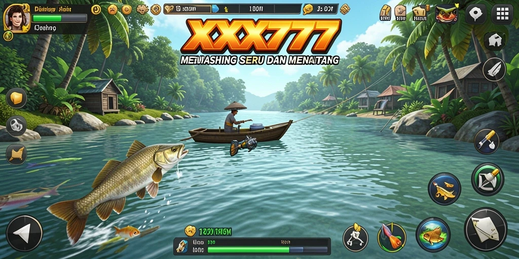 Tampilan gameplay XXX777 yang menakjubkan saat menangkap ikan.